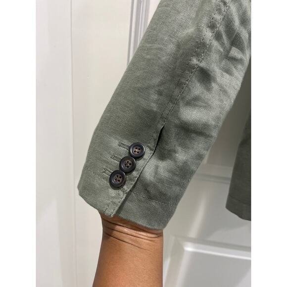 J. Crew 100% Linen Olive Green Blazer Sz 00 - Picture 5 of 6